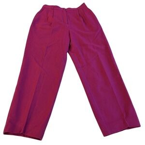 Urban Wool Merino Collection VTG Pleated Trouser Women 12 Magenta Bold Retro 90s